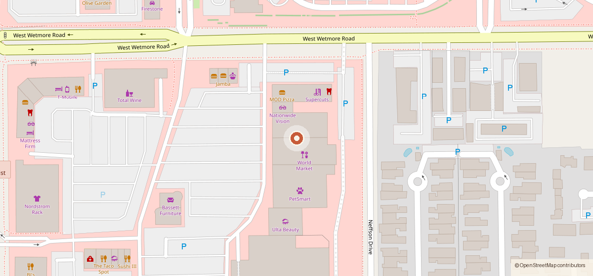 Mapa con la ubicación de Barnes & Noble Cafe, 4380 N Oracle Rd #150, Tucson AZ 85705