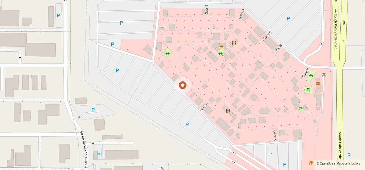 Mapa con la ubicación de SHAVED ICE SALOON - Main/Pink Building, 4100 S PALO VERDE RD, TUCSON AZ 85714