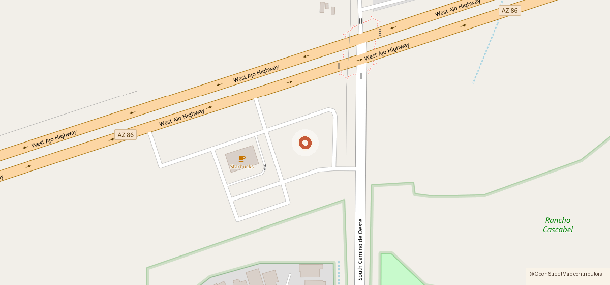 Mapa con la ubicación de Taco Bell #041988, 4601 W Ajo Hwy, Tucson AZ 85757