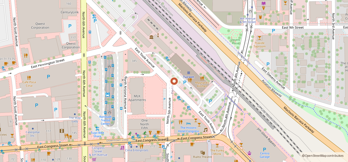 Mapa con la ubicación de Penelope The Depot, 400 N. Toole Ave. #104 & #105, Tucson