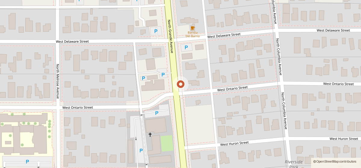 Mapa con la ubicación de Tortillas Chiwas, 914 N. Grande Avenue